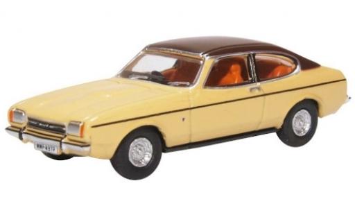 Diecast model cars Ford Capri MK2 beige/matt-brown RHD 1/76 Oxford