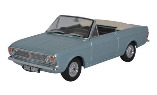 Diecast model cars Ford Cortina Crayford Convertible MkII metallic blue RHD hood ouvert 1/43 Oxford