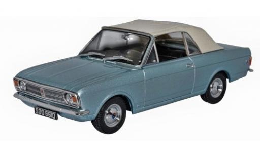 Diecast model cars Ford Cortina Crayford Convertible MKII metallic blue/white RHD 1/43 Oxford