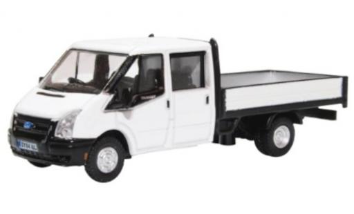Diecast model cars Ford Transit Pritsche Double Cab Pickup white RHD 1/76 Oxford