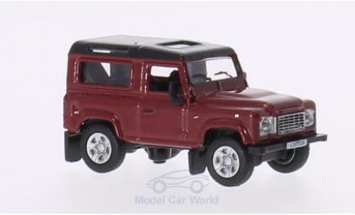 Diecast model cars Land Rover Defender 90 metallic red/metallic black RHD Station Wagon 1/76 Oxford