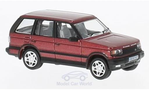 Diecast model cars Land Rover Range Rover P38 metallic red 1/76 Oxford