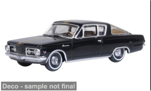 Diecast model cars Plymouth Barracuda 1965 black/gold 1/87 Oxford