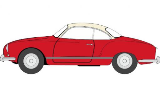 Diecast model cars Volkswagen Karmann Ghia Base Ghia red/white 1/76 Oxford