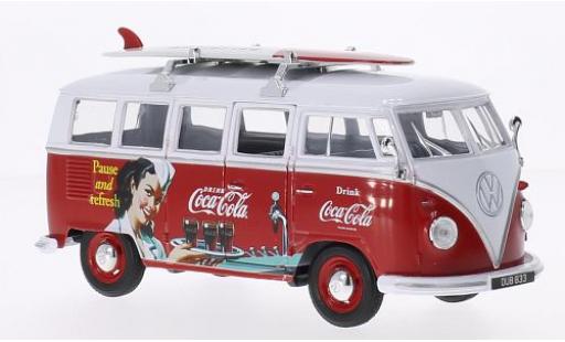 Diecast model cars Volkswagen T1 Base Bus Coca-Cola avec Surfboard 1/24 Oxford