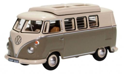 Diecast model cars Volkswagen T1 Base Camper grey/white 1/76 Oxford