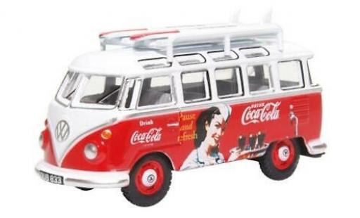 Diecast model cars Volkswagen T1 Base Samba Bus Coca-Cola avec Surfboards sur Rack de toit 1/76 Oxford