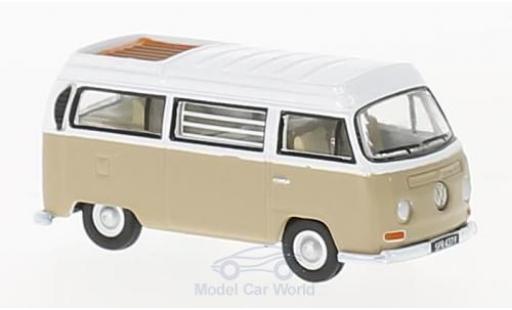 Diecast model cars Volkswagen T2 Base Bay Window Camper beige/white 1/76 Oxford
