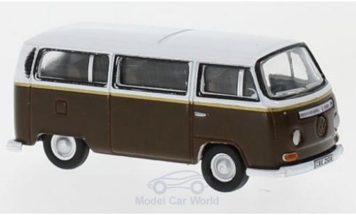 Diecast model cars Volkswagen T2 Base Bay Window brown/white Auf Wiedersehn Pet 1/76 Oxford