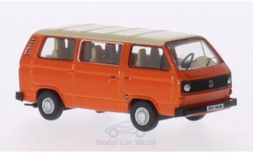 Diecast model cars Volkswagen T2 Base 5 Bus orange/beige 1/76 Oxford