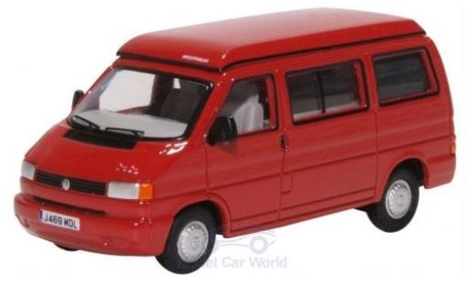 Diecast model cars Volkswagen T4 Base Westfalia Camper red 1/76 Oxford