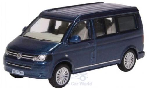 Diecast model cars Volkswagen T5 Base California Camper metallic blue 1/76 Oxford