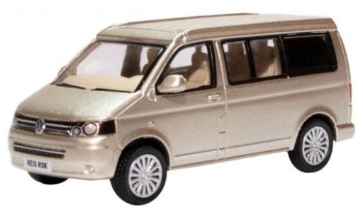 Diecast model cars Volkswagen T5 Base Camper metallic beige 1/76 Oxford