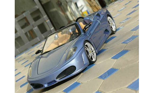 Ferrari F430 spider 1/18 Hot Wheels blue metallized diecast model cars