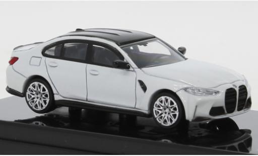 Diecast model cars Bmw M3 berline (G80) metallic white/black 1/64 Para64