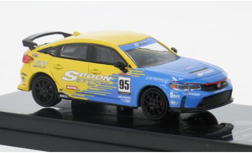 Diecast model cars Honda Civic Type R FL5 blue/yellow 2023 1/64 Para64