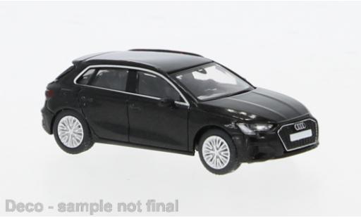 Diecast model cars Audi A3 sportback (8Y) metallise black 2022 1/87 PCX87