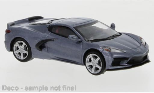 Diecast model cars Chevrolet Corvette Coupe C8 metallic grey 2020 1/87 PCX87