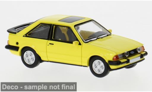 Diecast model cars Ford Escort XR3i MK III yellow 1982 1/87 PCX87
