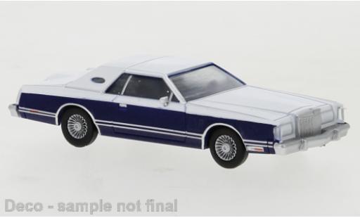 Diecast model cars Lincoln Continental 1977 Mark V white/metallic blue 1/87 PCX87