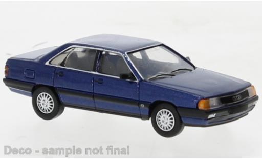Diecast model cars Audi 100 berline (C3) metallise blue 1982 1/87 PCX87