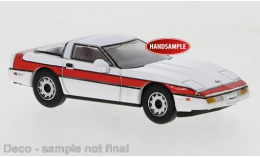 Diecast model cars Chevrolet Corvette Coupe C4 white/red 1984 1/87 PCX87