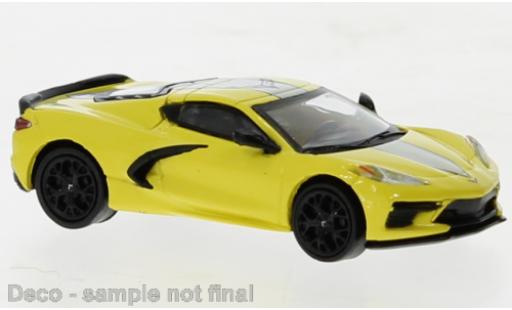 Diecast model cars Chevrolet Corvette Coupe C8 yellow /black 2020 1/87 PCX87