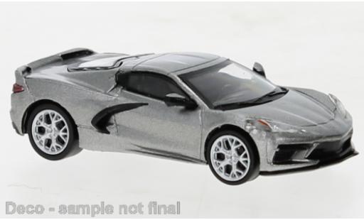 Diecast model cars Chevrolet Corvette Coupe C8 metallise grey 2020 1/87 PCX87