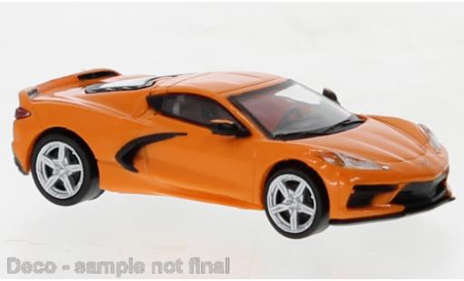 Diecast model cars Chevrolet Corvette Coupe C8 orange 2020 1/87 PCX87