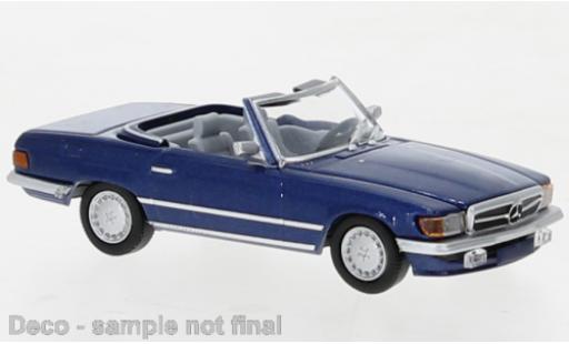 Diecast model cars Mercedes SL Base (R107) metallise blue 1985 1/87 PCX87