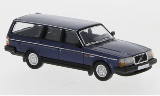 Diecast model cars Volvo 240 GL Estate metallic blue 1989 1/87 PCX87