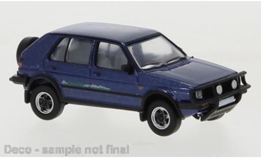 Diecast model cars Volkswagen Golf Country II metallic blue 1990 1/87 PCX87