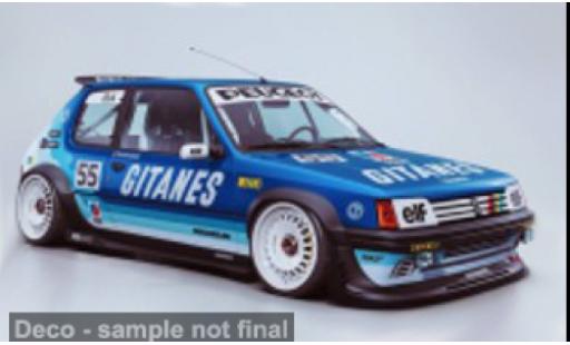 Diecast model cars Peugeot 205 GTi blau/Dekor 1990 1/18 Solido