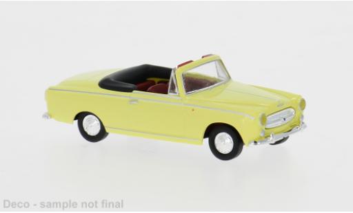 Diecast model cars Peugeot 403 Cabriolet Convertible yellow 1956 Drummer 1/87 Brekina