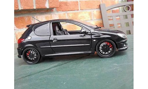 Peugeot 206 RC 1/18 Norev jantes blacks et vitres teintees diecast model cars