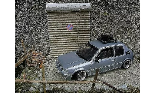 Peugeot 205 GTI 1/18 Solido grey german look diecast model cars
