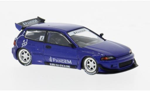 Diecast model cars Honda Civic Base (EG6) v1.5 PANDEM blue 1/64 Pop Race