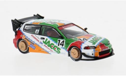 Diecast model cars Honda Civic Base EG6 v1.5 white/Dekor 1/64 Pop Race