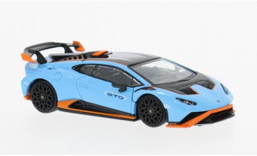 Diecast model cars Lamborghini Huracan STO blue/orange 1/64 Pop Race