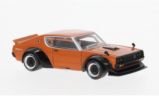 Diecast model cars Nissan Skyline 2000 GT-R V8 Drift orange 1/64 Pop Race
