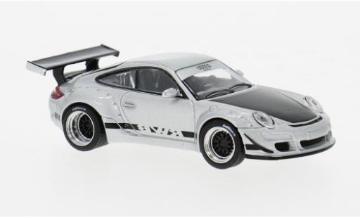 Diecast model cars Porsche 911 RWB silver 1/64 Pop Race