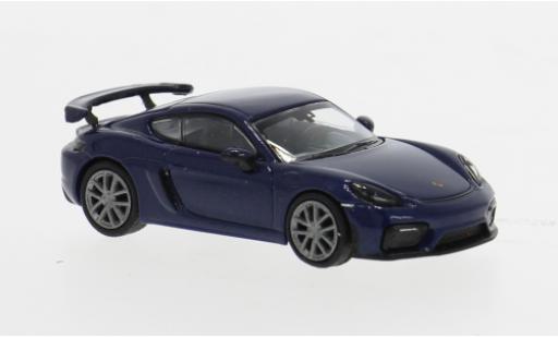 Diecast model cars Porsche 718 GT4 blue 1/87 Minichamps