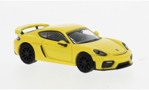 Diecast model cars Porsche 718 GT4 yellow 1/87 Minichamps
