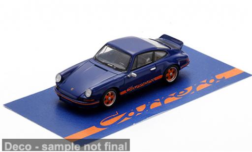 Diecast model cars Porsche 911 RS 2.7 blue/orange 1973 1/64 Spark