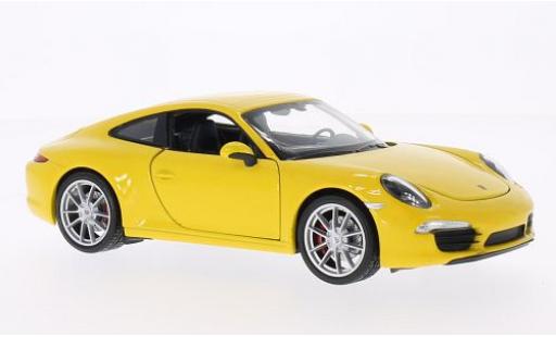 Diecast model cars Porsche 911 Base Carr yellow 1/24 Welly