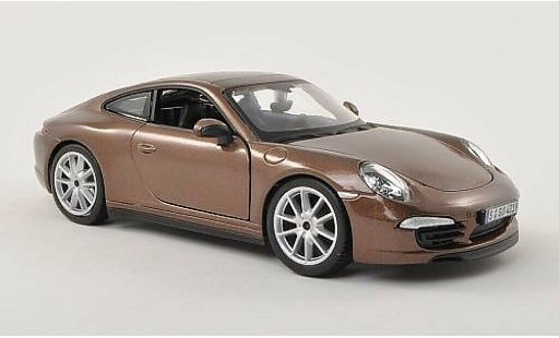 Porsche 911 S 1/24 Burago Carrera brown diecast model cars