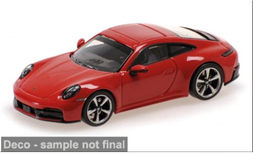 Diecast model cars Porsche 911 Carrera (992.2) red 2025 1/64 Minichamps