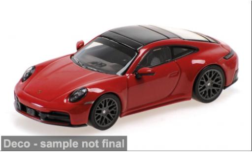 Diecast model cars Porsche 911 Carrera (992.2) red/black 2025 1/64 Minichamps
