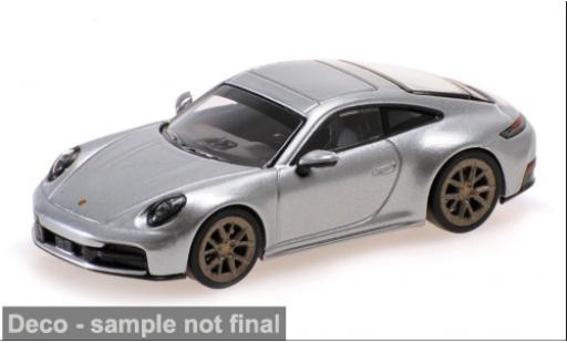 Diecast model cars Porsche 911 Carrera (992.2) silver 2025 1/64 Minichamps