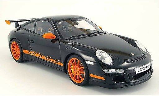 Porsche 911 GT3 1/12 Autoart black with orangenen stripes diecast model cars